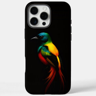 Black 4 Luxe iPhone 16 Pro Max Case, Rainbow Bird iPhone 16 Pro Max Case