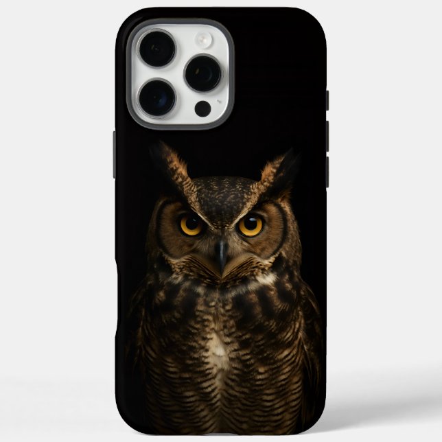 Black 4 Luxe iPhone 16 Pro Max, Golden Eye Owl Case-Mate iPhone Case (Back)