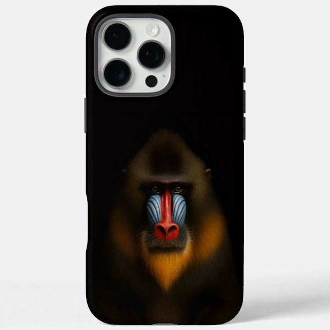 Black 4 Luxe iPhone 16 Pro Max, Mandrill Monkey Case-Mate iPhone Case (Back)
