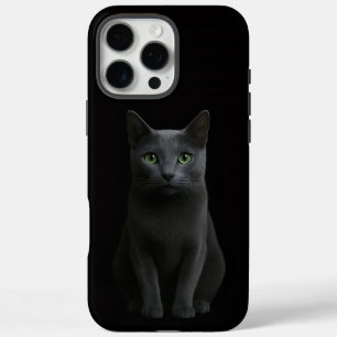 Black 4 Luxe iPhone 16 Pro Max, Russian Blue Cat Max Case