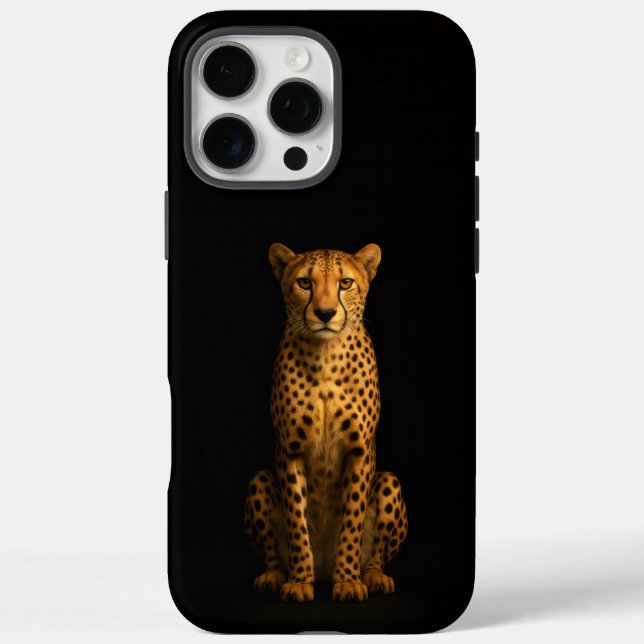 Black 4 Luxe iPhone 16 Pro Max, Sleek Cheetah Case-Mate iPhone Case (Back)