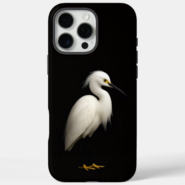 Black 4 Luxe iPhone 16 Pro Max, Snowy Egret Case-Mate iPhone Case (Back)