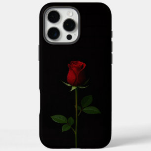 Black 4 Luxe iPhone 16 Pro Max, Velvet Red Rose iPhone 16 Pro Max Case
