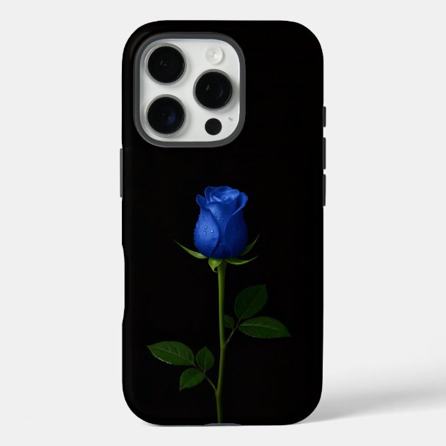 Black 4 Luxe iPhone 16 Pro, Midnight Blue Rose Case-Mate iPhone Case (Back)