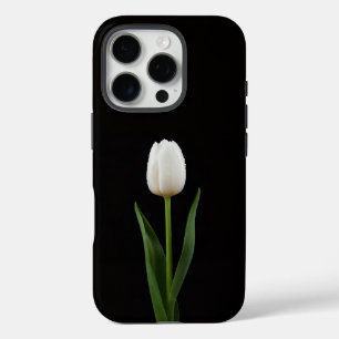 Black 4 Luxe iPhone 16 Pro, Pearl White Tulip iPhone 16 Pro Case