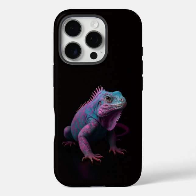 Black 4 Luxe iPhone 16 Pro, Pink Iguana Case-Mate iPhone Case (Back)