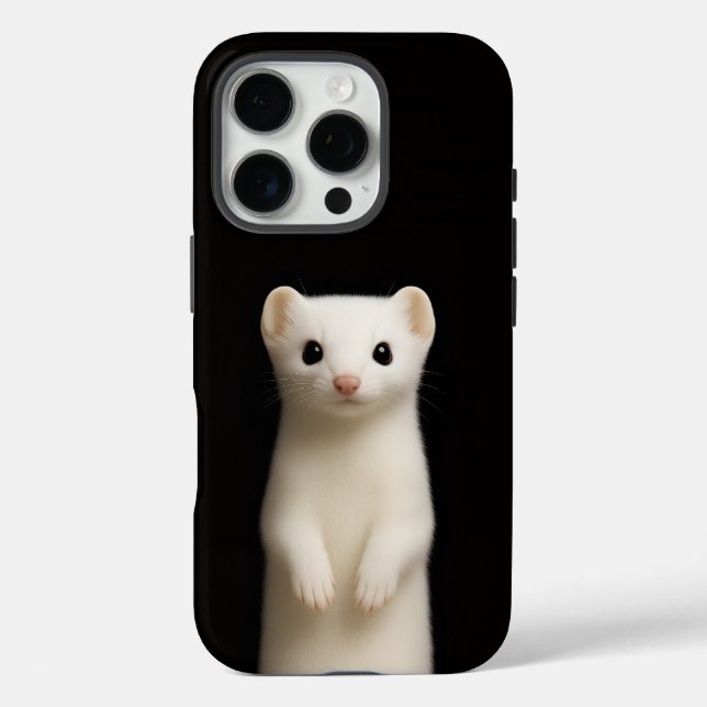 Black 4 Luxe iPhone 16 Pro, Stylish Ermine Case-Mate iPhone Case (Back)