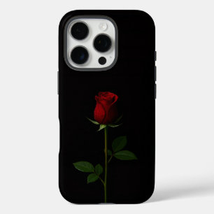 Black 4 Luxe iPhone 16 Pro, Velvet Red Rose iPhone 16 Pro Case