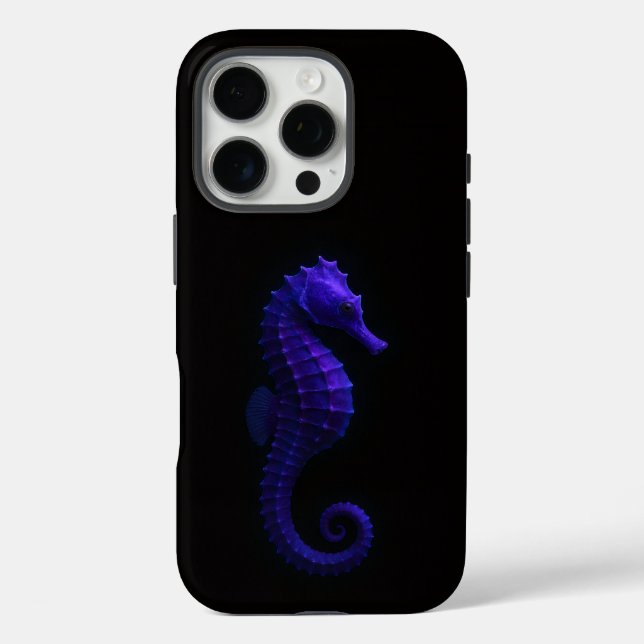 Black 4 Luxe iPhone 16 Pro, Violet Seahorse Case-Mate iPhone Case (Back)
