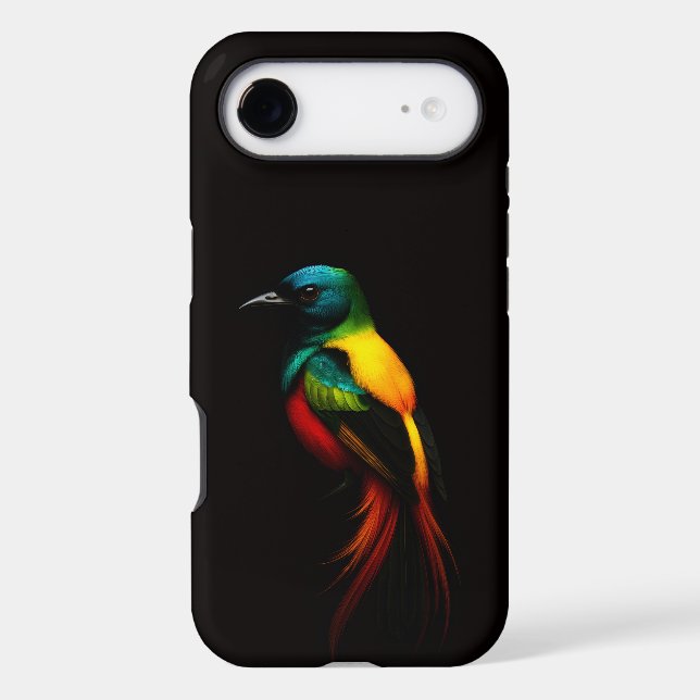 Black 4 Luxe iPhone 17 Air, Rainbow Tropical Bird (Back)