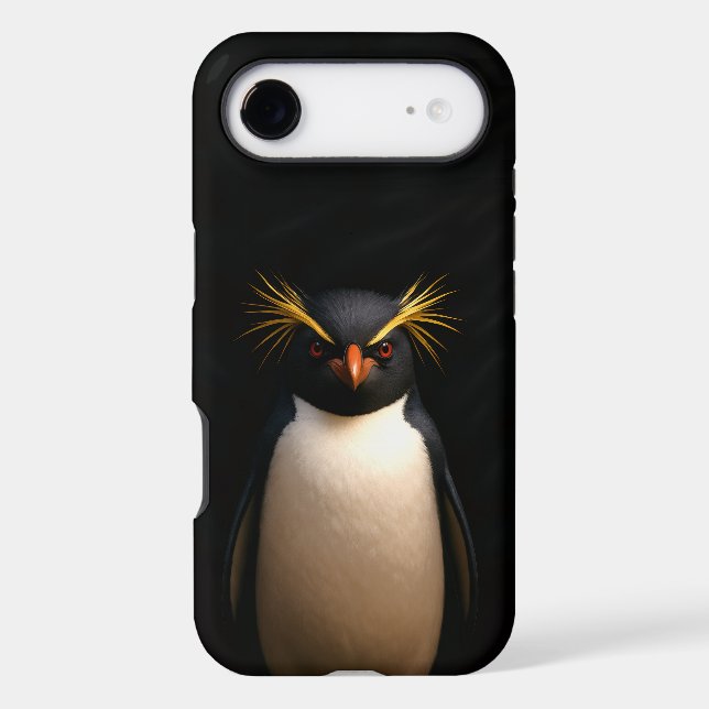 Black 4 Luxe iPhone 17 Air, Rockhopper Penguin (Back)