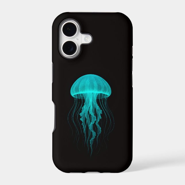 Black 4 Luxe iPhone 17 Mate, Aqua Glow Jellyfish (Back)