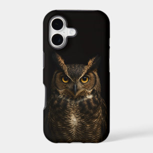 Black 4 Luxe iPhone 17 Mate, Golden Eye Owl