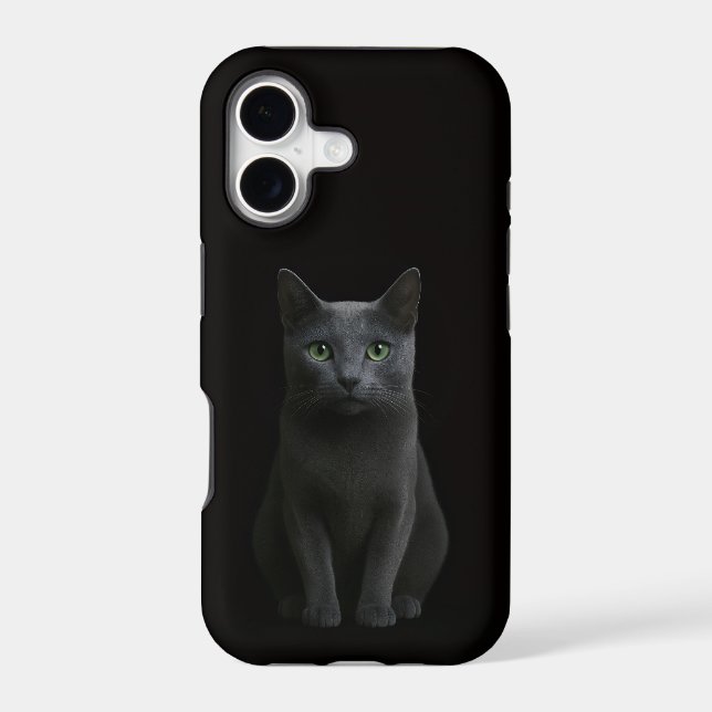 Black 4 Luxe iPhone 17 Mate Russian Blue Cat (Back)