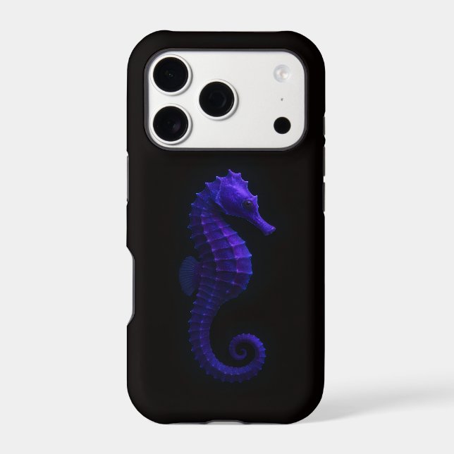 Black 4 Luxe iPhone 17 Pro, Violet Blue Seahorse (Back)