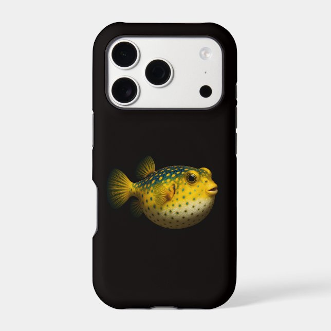 Black 4 Luxe iPhone 17 Pro, Yellow Pufferfish (Back)