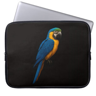 Black 4 Luxe Laptop Sleeve, Blue Yellow Macaw Sleeve