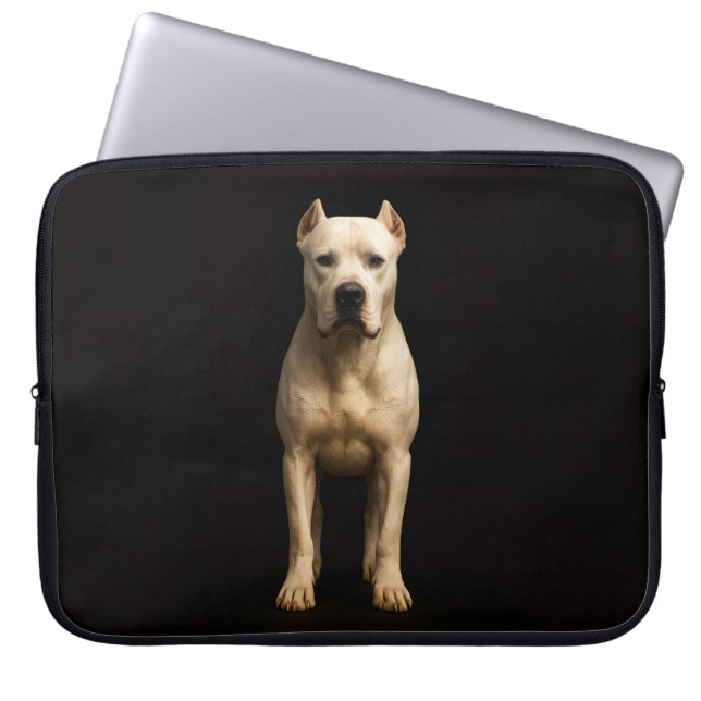Black 4 Luxe Laptop Sleeve, Bold Dogo Argentino Laptop Sleeve (Front)