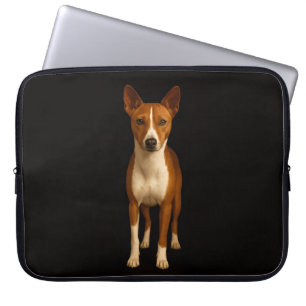 Black 4 Luxe Laptop Sleeve, Classy Basenji Dog Laptop Sleeve