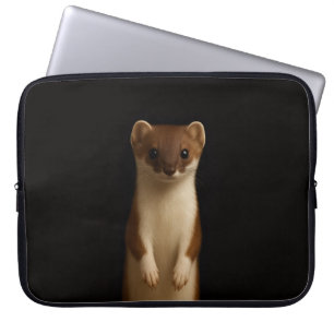 Black 4 Luxe Laptop Sleeve, Elegant Weasel Sleeve