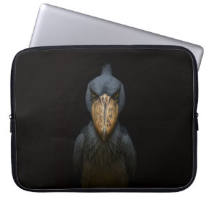 Black 4 Luxe Laptop Sleeve, Exotic Shoebill Bird Sleeve