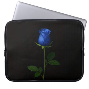 Black 4 Luxe Laptop Sleeve, Midnight Blue Rose Sleeve