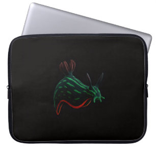 Black 4 Luxe Laptop Sleeve, Neon Sea Slug Sleeve