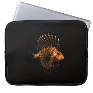 Black 4 Luxe Laptop Sleeve, Red Lionfish Sleeve