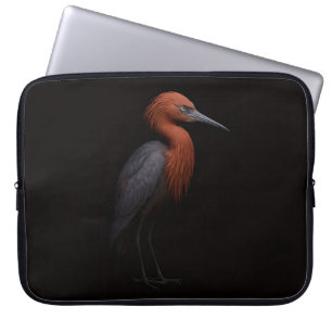 Black 4 Luxe Laptop Sleeve, Reddish Egret Laptop Sleeve