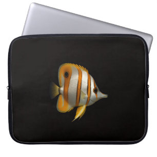 Black 4 Luxe Laptop Sleeve, Reef Butterflyfish Sleeve