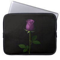 Black 4 Luxe Laptop Sleeve, Royal Violet Rose