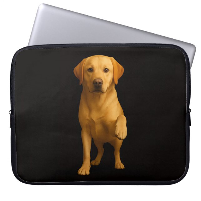Black 4 Luxe Laptop Sleeve, Tender Labrador Sleeve (Front)