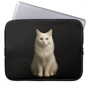 Black 4 Luxe Laptop Sleeve, Turkish Angora Cat Sleeve