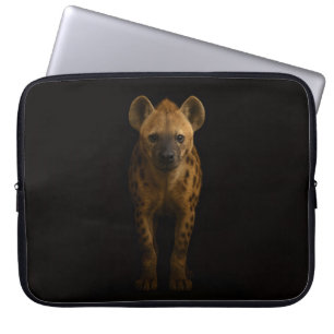 Black 4 Luxe Laptop Sleeve, Wild Spotted Hyena Sleeve