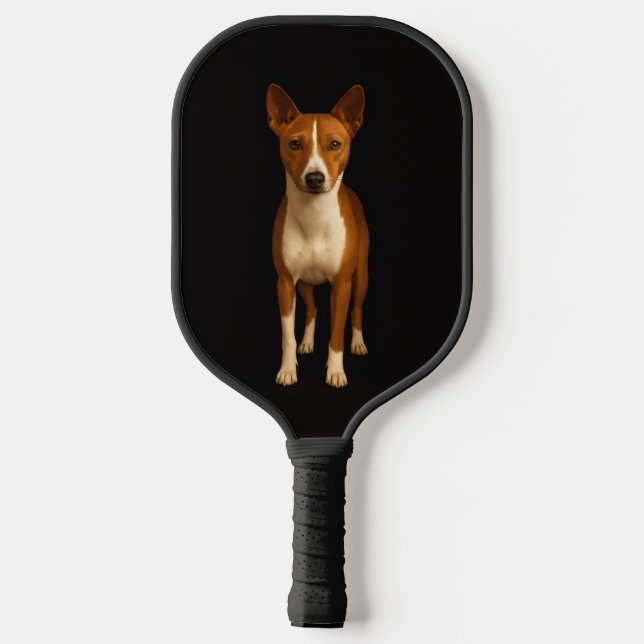 Black 4 Luxe Pickleball Paddle, Classy Basenji Dog Pickleball Paddle (Back)