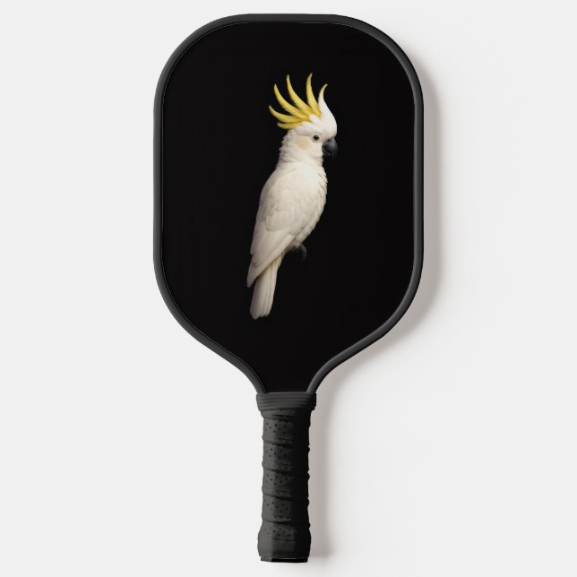 Black 4 Luxe Pickleball Paddle, Crested Cockatoo Paddle (Back)