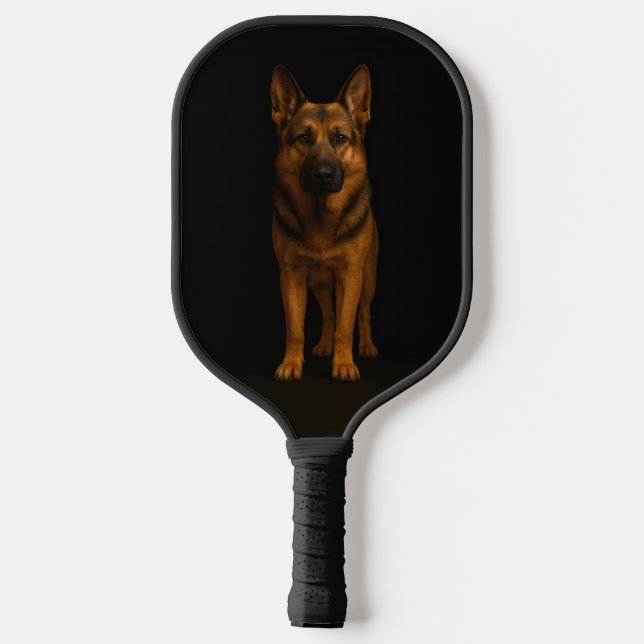Black 4 Luxe Pickleball Paddle, German Shepherd Paddle (Back)
