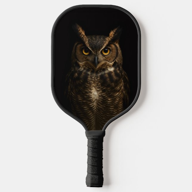 Black 4 Luxe Pickleball Paddle, Golden Eye Owl Paddle (Back)