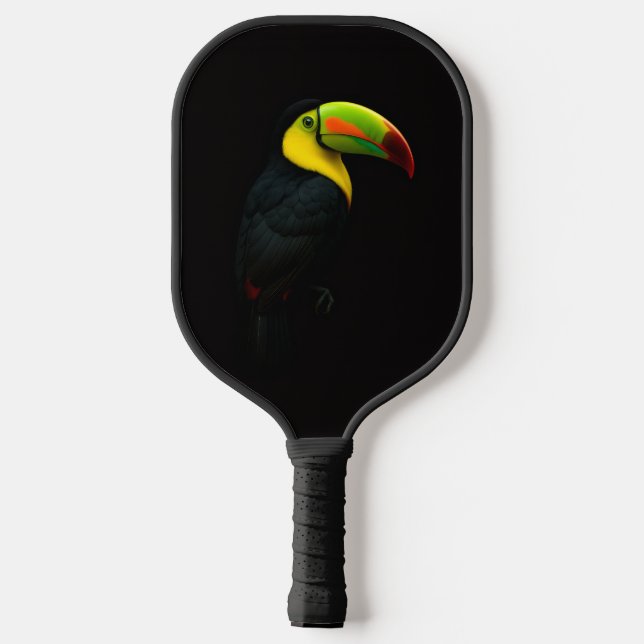 Black 4 Luxe Pickleball Paddle, Keel Billed Tucan Paddle (Back)