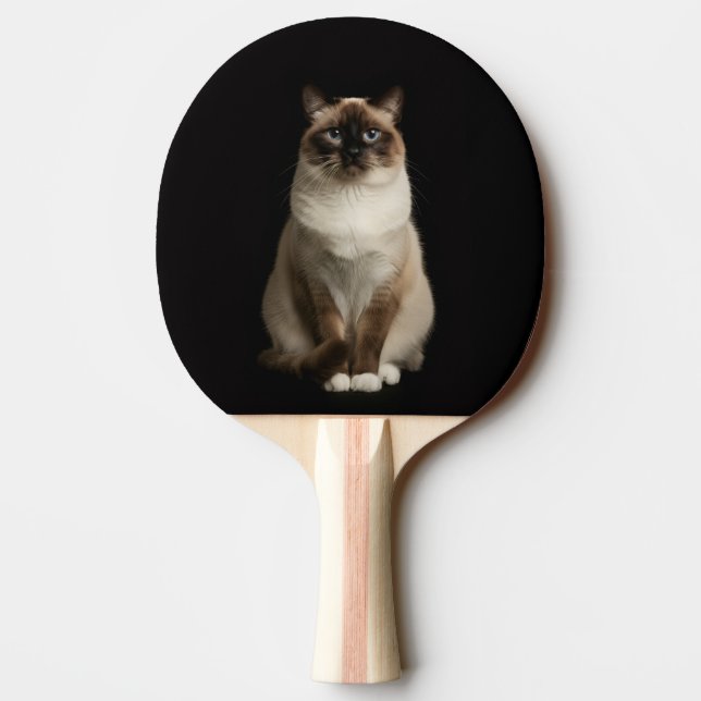 Black 4 Luxe ping pong paddle, Birmanese Cat Paddle (Back)