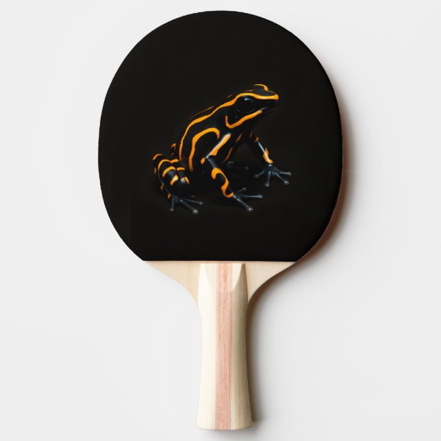 Black 4 Luxe ping pong paddle, Black Orange Frog Ping Pong Paddle (Back)