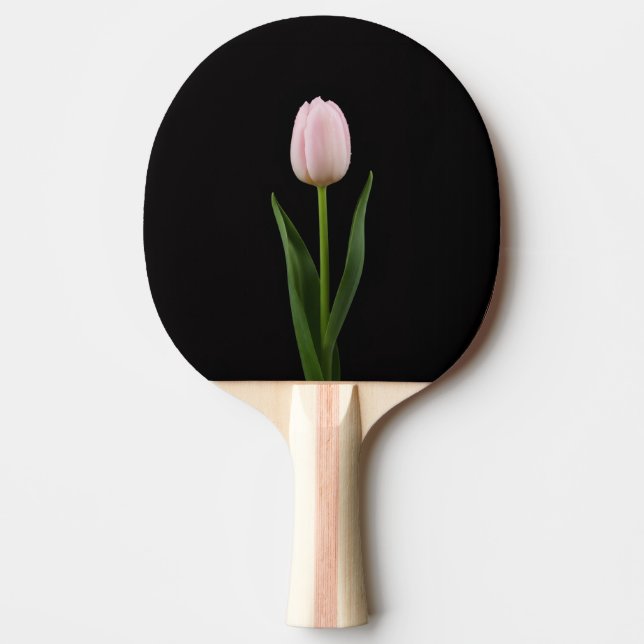 Black 4 Luxe ping pong paddle, Blush Pink Tulip Paddle (Front)
