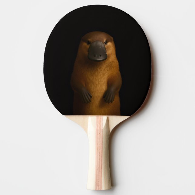 Black 4 Luxe ping pong paddle, Elegant Platypus Paddle (Back)