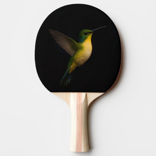 Black 4 Luxe ping pong paddle, Flying Hummingbird Paddle (Back)