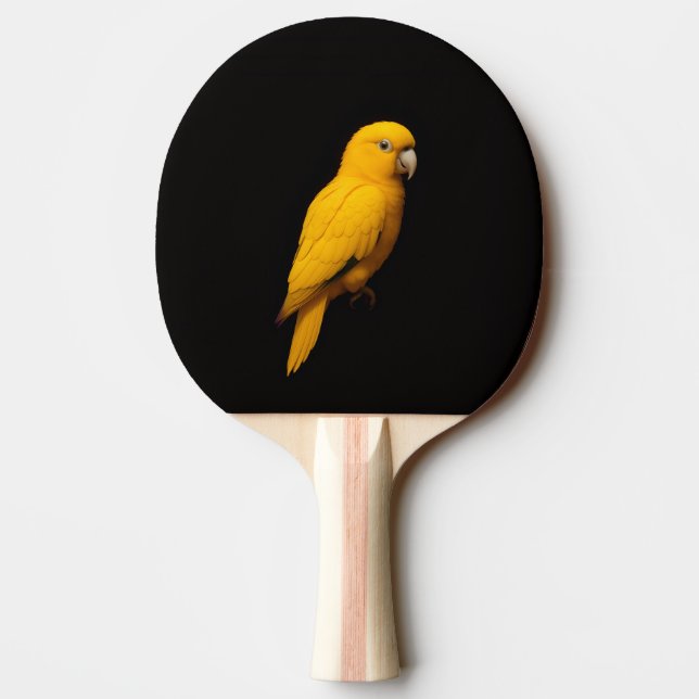 Black 4 Luxe ping pong paddle, Golden Parakeet Ping Pong Paddle (Back)
