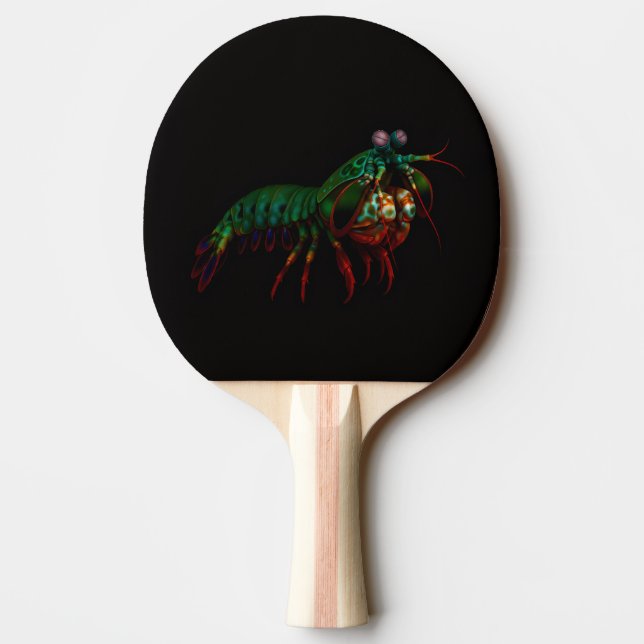 Black 4 Luxe ping pong paddle, Mantis Shrimp Paddle (Back)