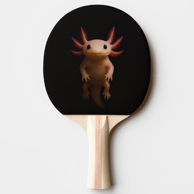 Black 4 Luxe ping pong paddle, Mexican Axolotl Ping Pong Paddle (Back)