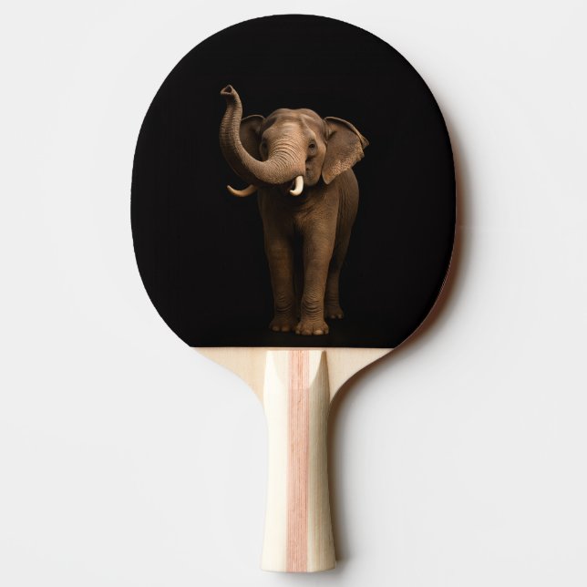 Black 4 Luxe ping pong paddle, Mighty Elephant Paddle (Back)