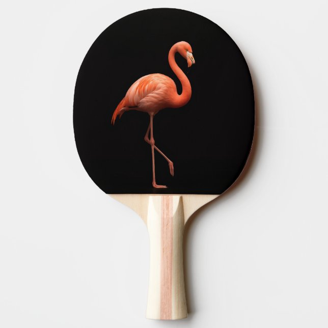 Black 4 Luxe ping pong paddle, Pink Flamingo Ping Pong Paddle (Back)