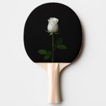 Black 4 Luxe ping pong paddle, Pure White Rose